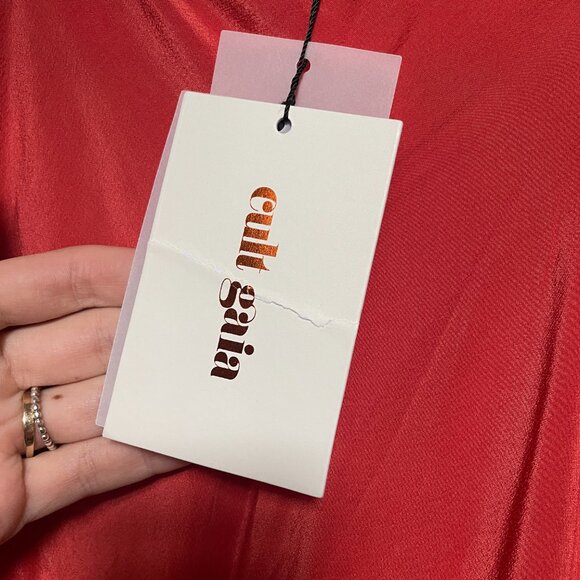 NEW Cult Gaia Anisa Gown in Rouge Red Strapless Embellished Maxi Dress 2 / XS - Picture 5 of 5